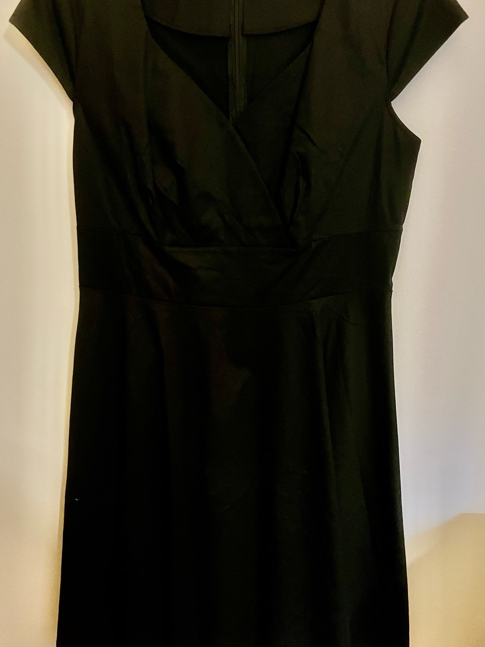 Classic Black Cap-Sleeve A-Line Dress